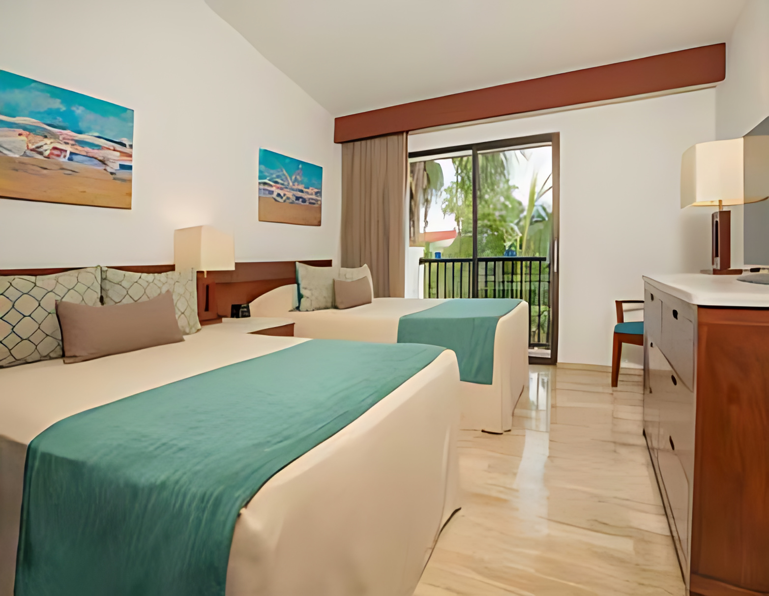 The Royal Cancun two-bedroom two-bathroom suite with double beds